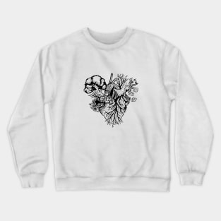 Anatomical Black and white Fantasy Hearh beating Illustration Crewneck Sweatshirt